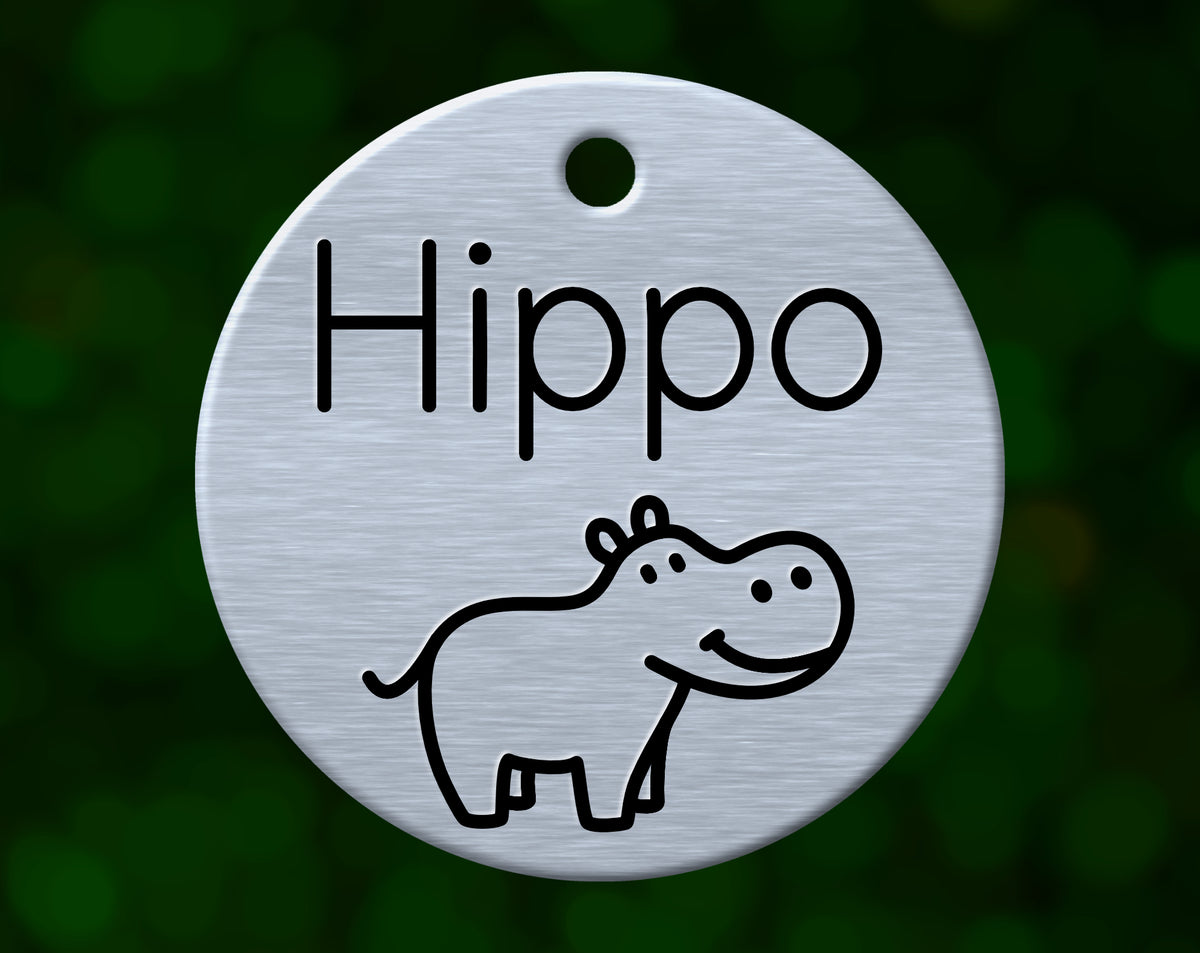 Hippo Dog Tag (Round)