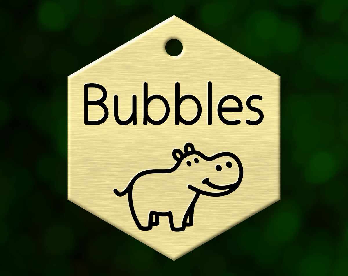 Hippo Dog Tag (Hexagon)
