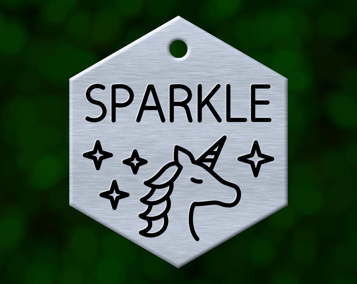 Unicorn Dog Tag (Hexagon)