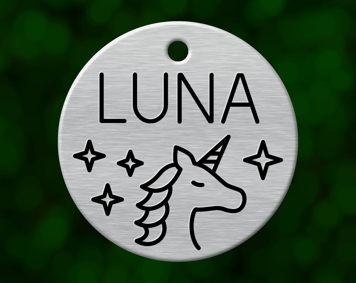 Unicorn Dog Tag (Round)