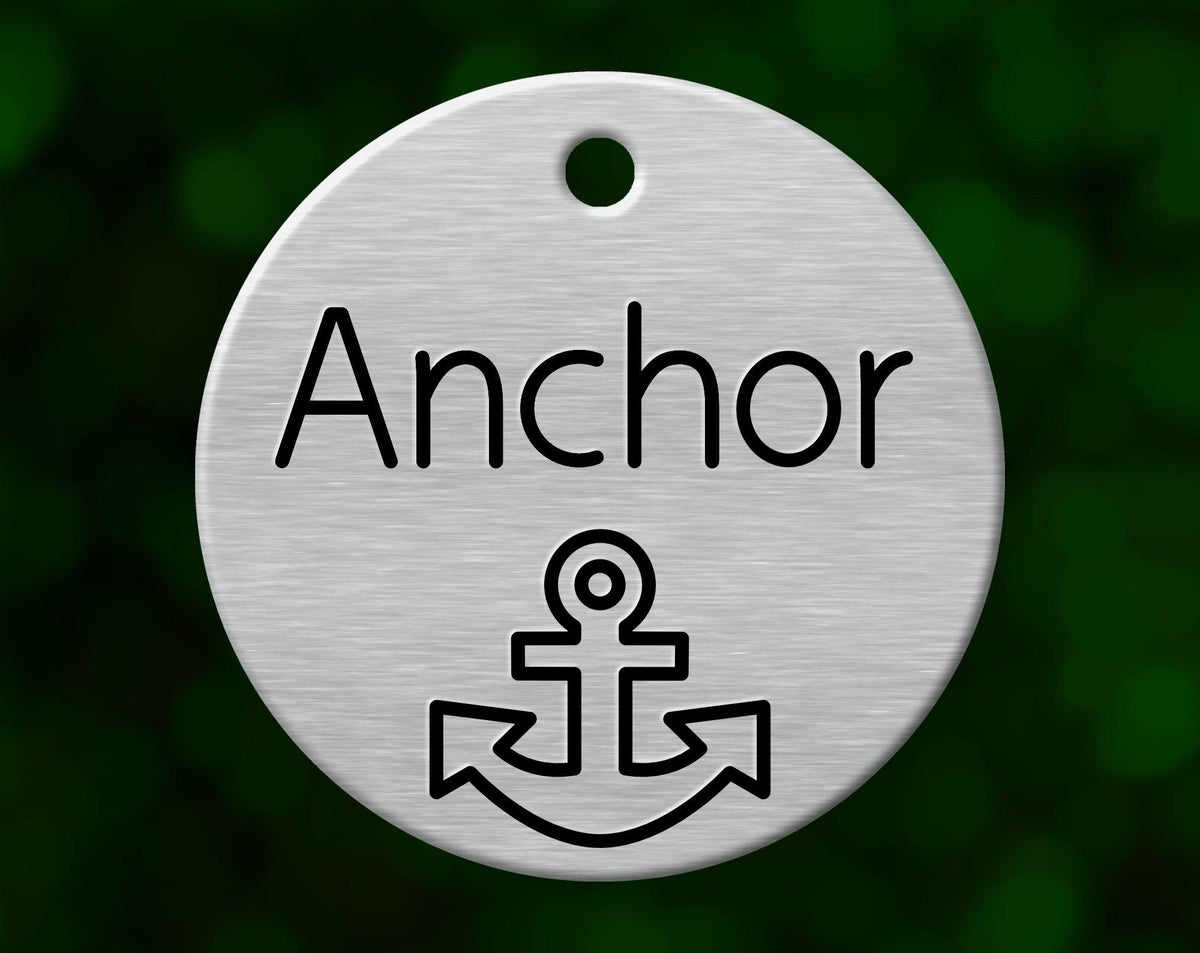 Anchor dog tag with name Anchor