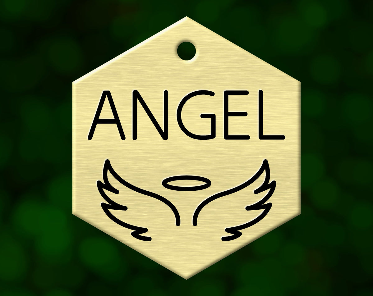 Angel Wings Dog Tag (Hexagon)