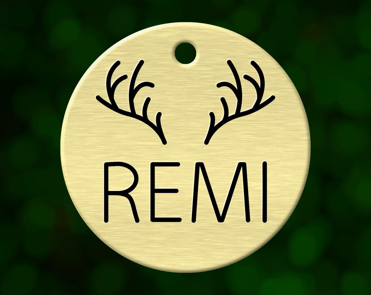 Antlers Dog Tag (Round)