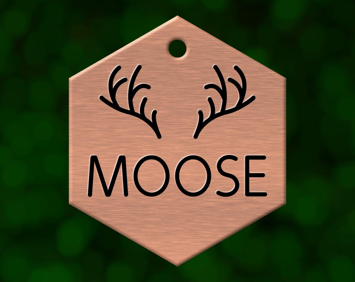 Antlers Dog Tag (Hexagon)