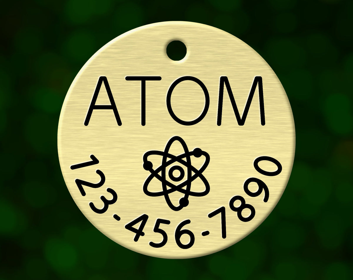 Atom Dog Tag (Round with Phone)