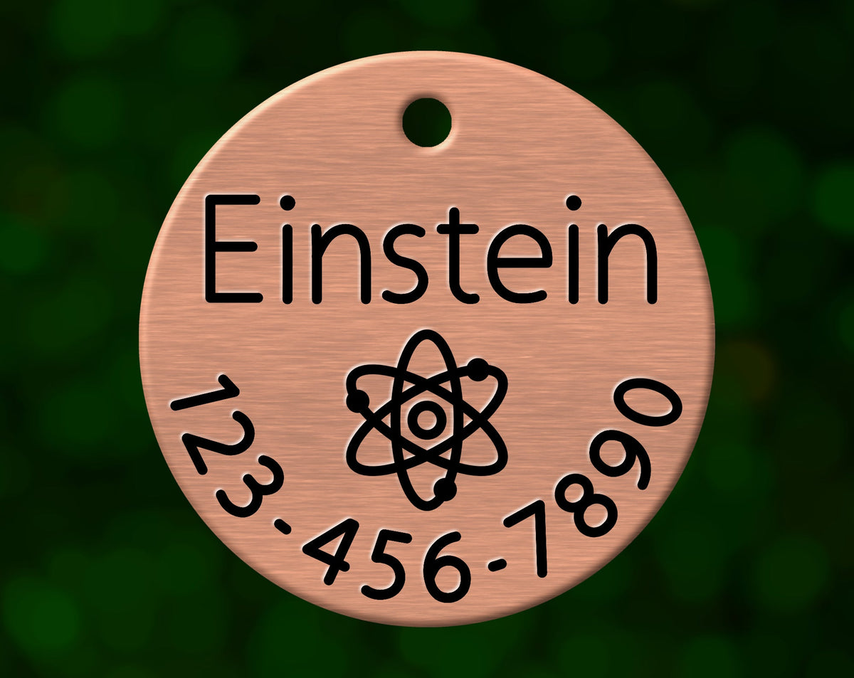 Atom Dog Tag (Round with Phone)