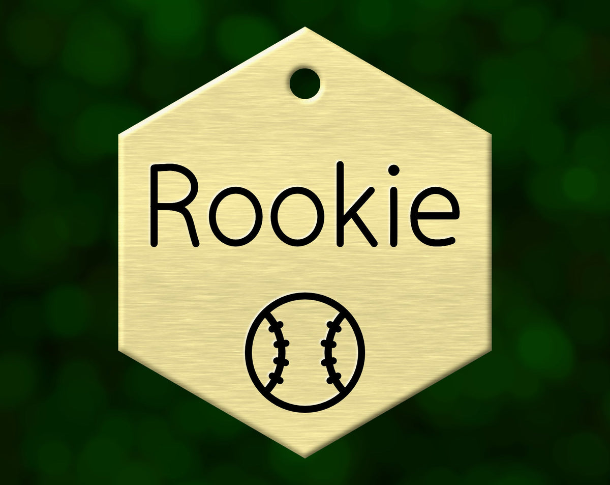 Baseball Dog Tag (Hexagon)