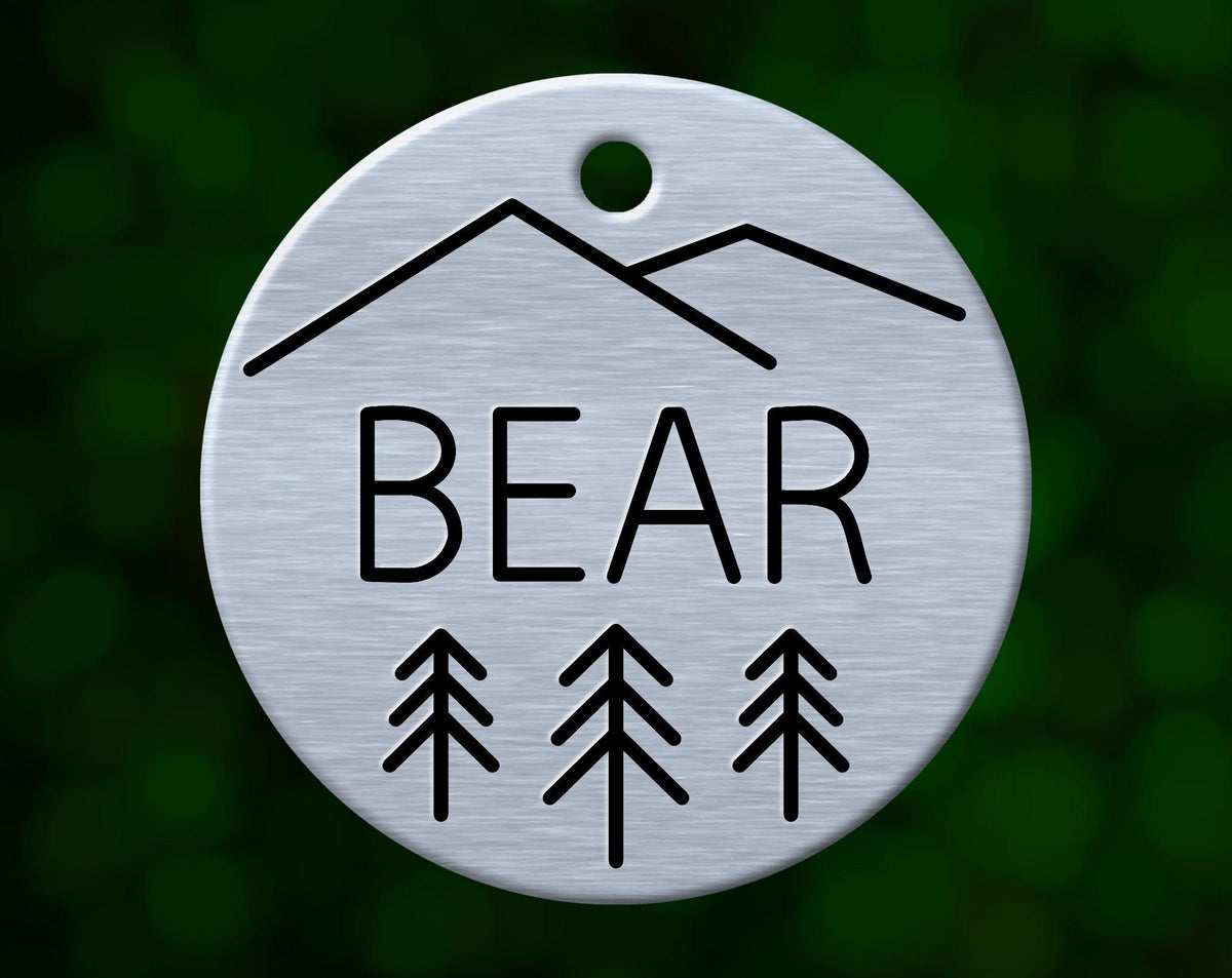 Mountain dog tag with name Bear