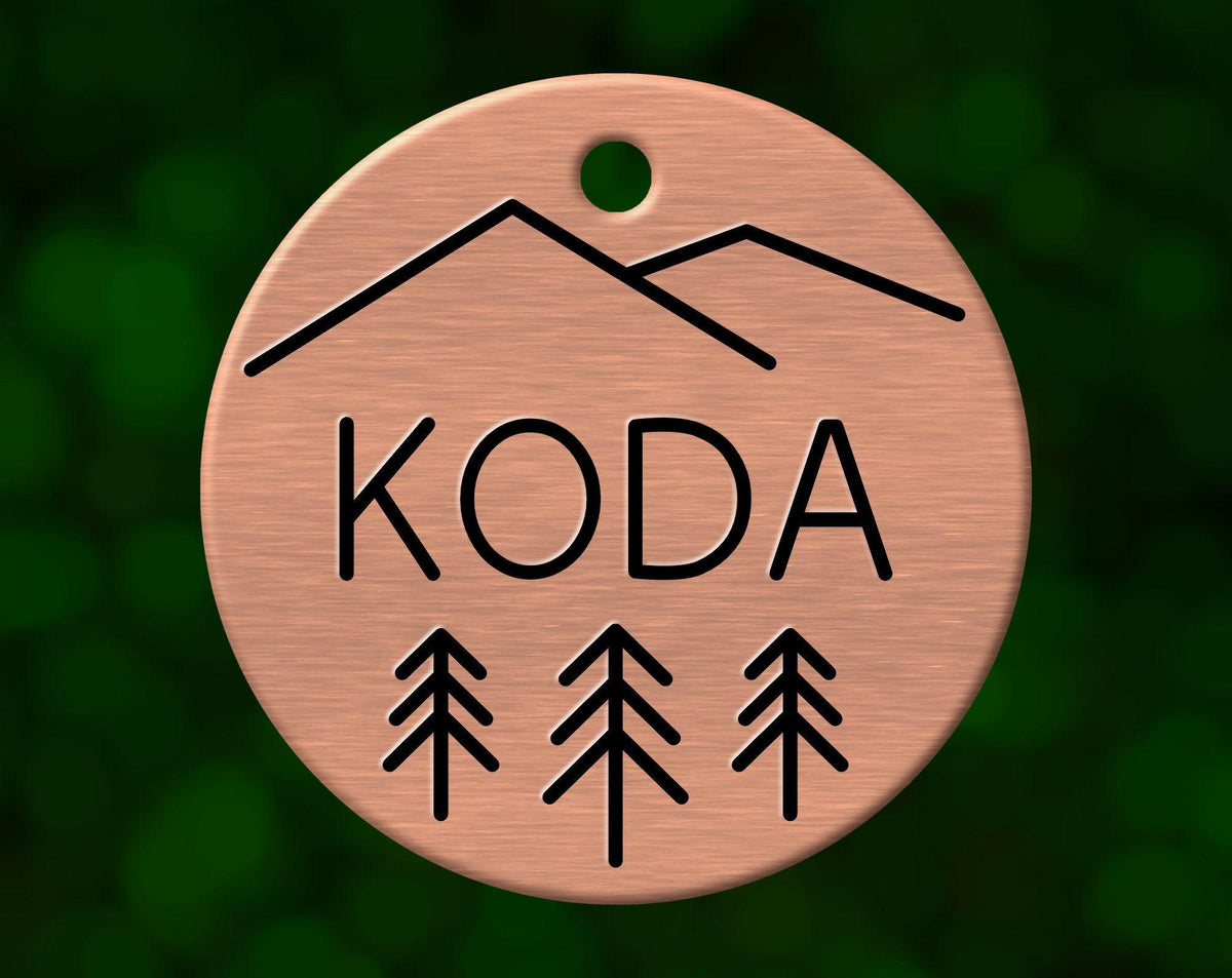 Mountain dog tag with name Koda