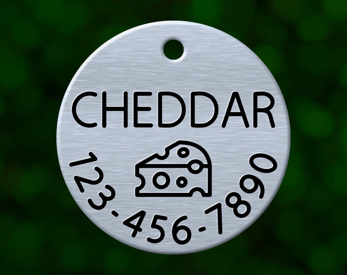 Cheese Dog Tag (Round with Phone)