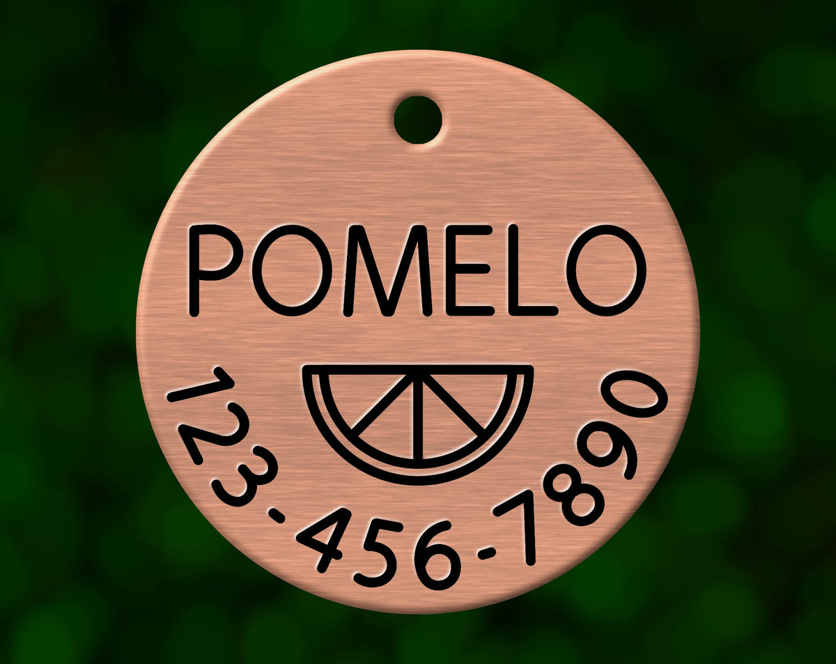 Citrus Dog Tag (Round with Phone)