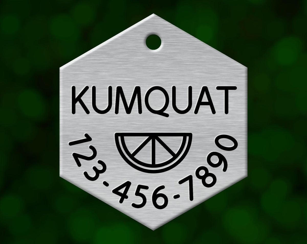 Citrus Dog Tag (Hexagon with Phone)