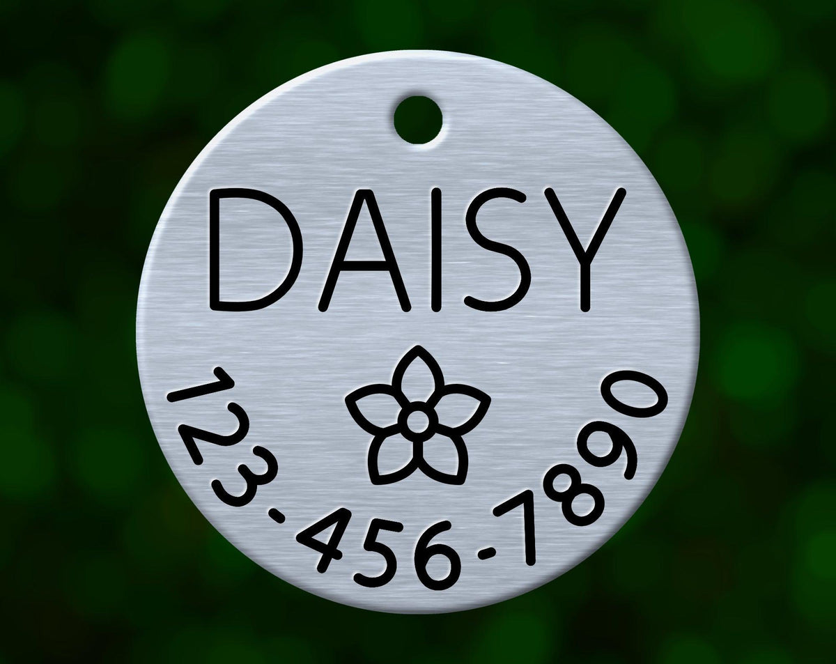 Daisy Dog Tag (Round with Phone)