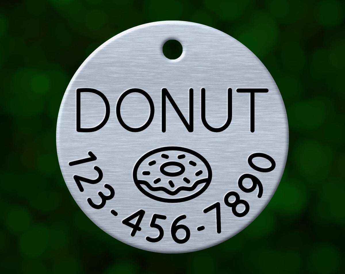 Donut Dog Tag (Round with Phone)