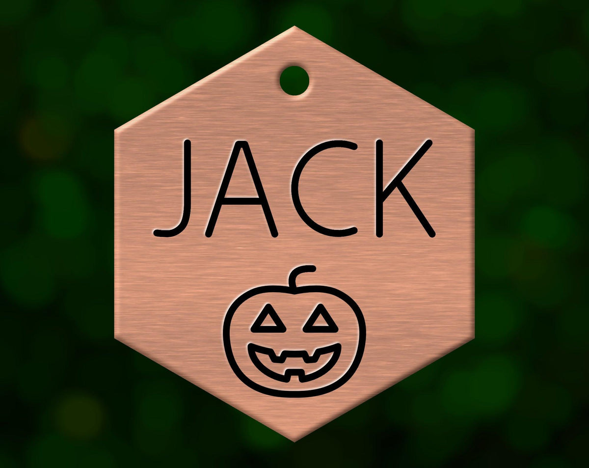 Jack O&#39;Lantern Dog Tag (Hexagon)