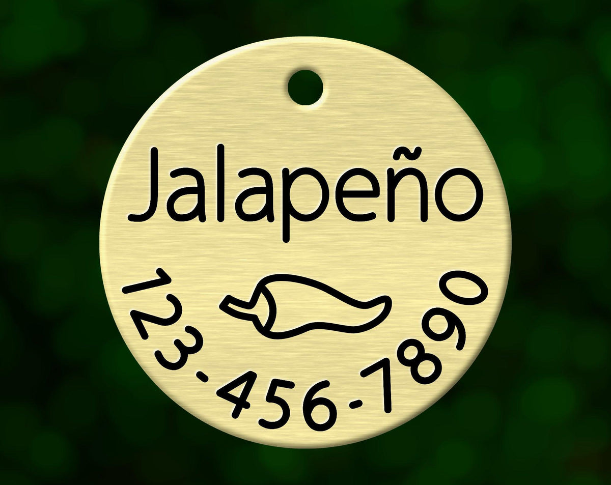 Jalapeño Dog Tag (Round with Phone)