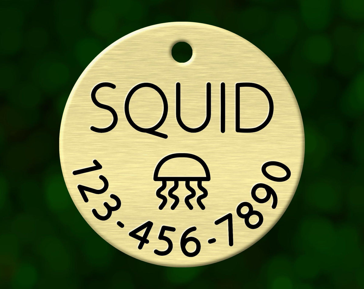 Jellyfish Dog Tag (Round with Phone)