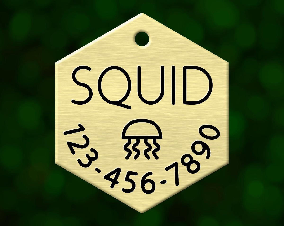 Jellyfish Dog Tag (Hexagon with Phone)