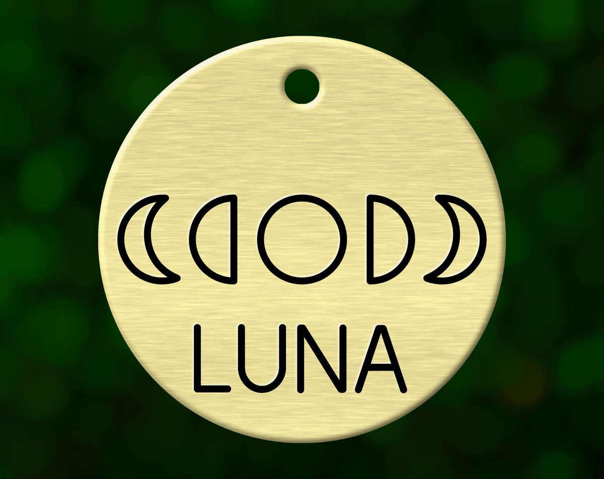 Lunar Phases Dog Tag (Round)