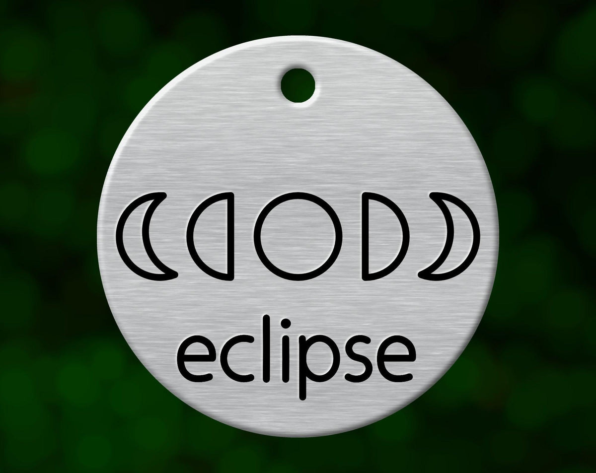 Lunar Phases Dog Tag (Round)