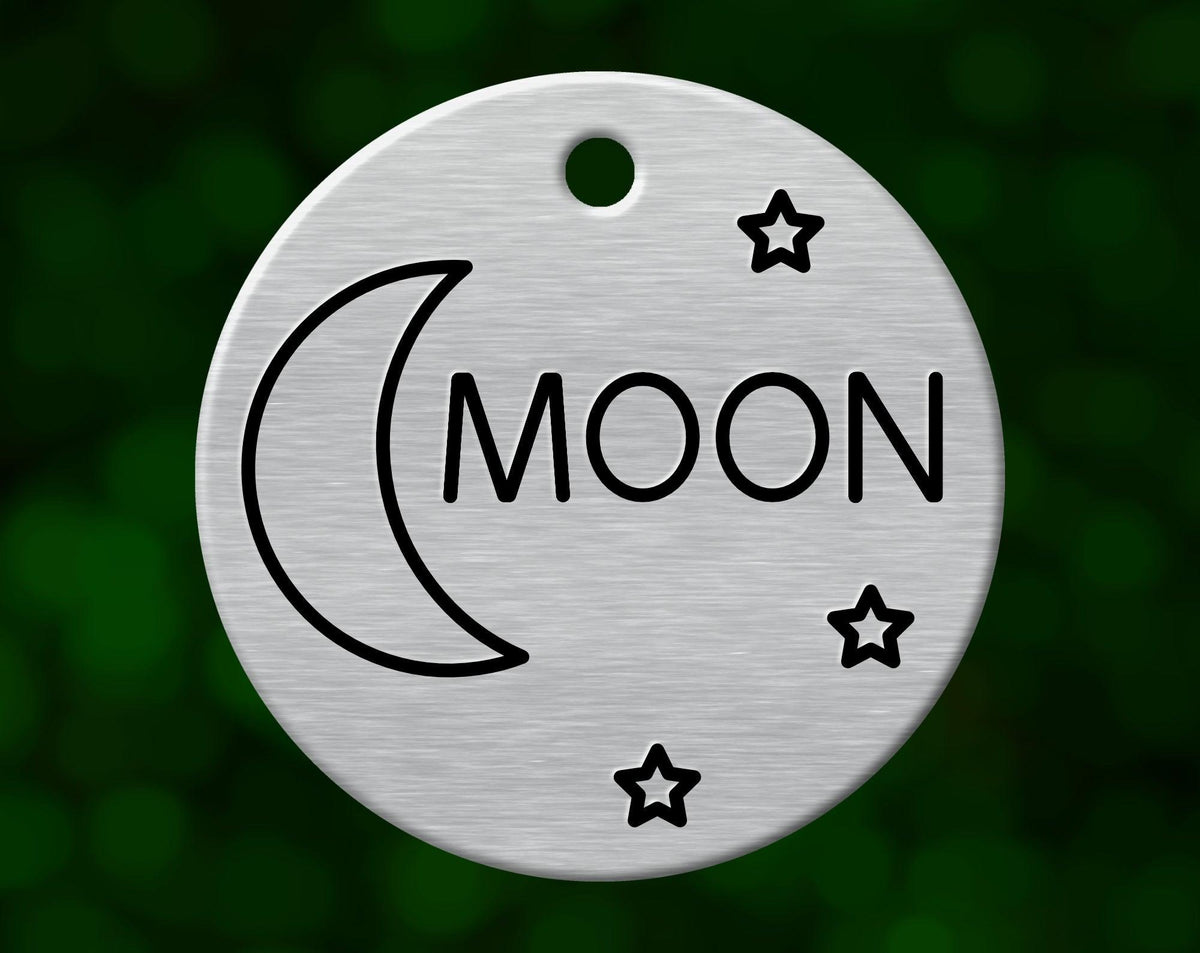 Moon dog tag with name Moon