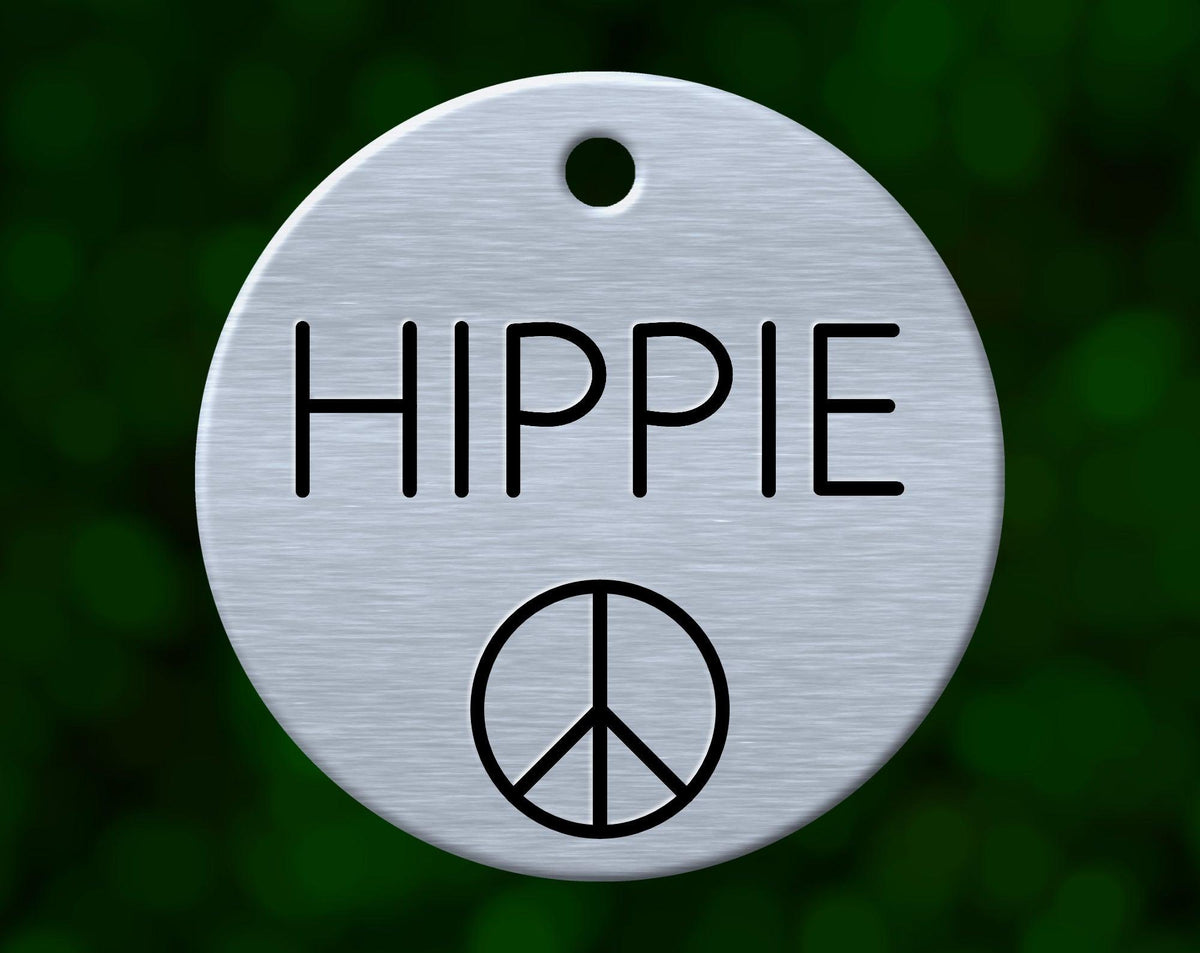Peace Sign Dog Tag (Round)