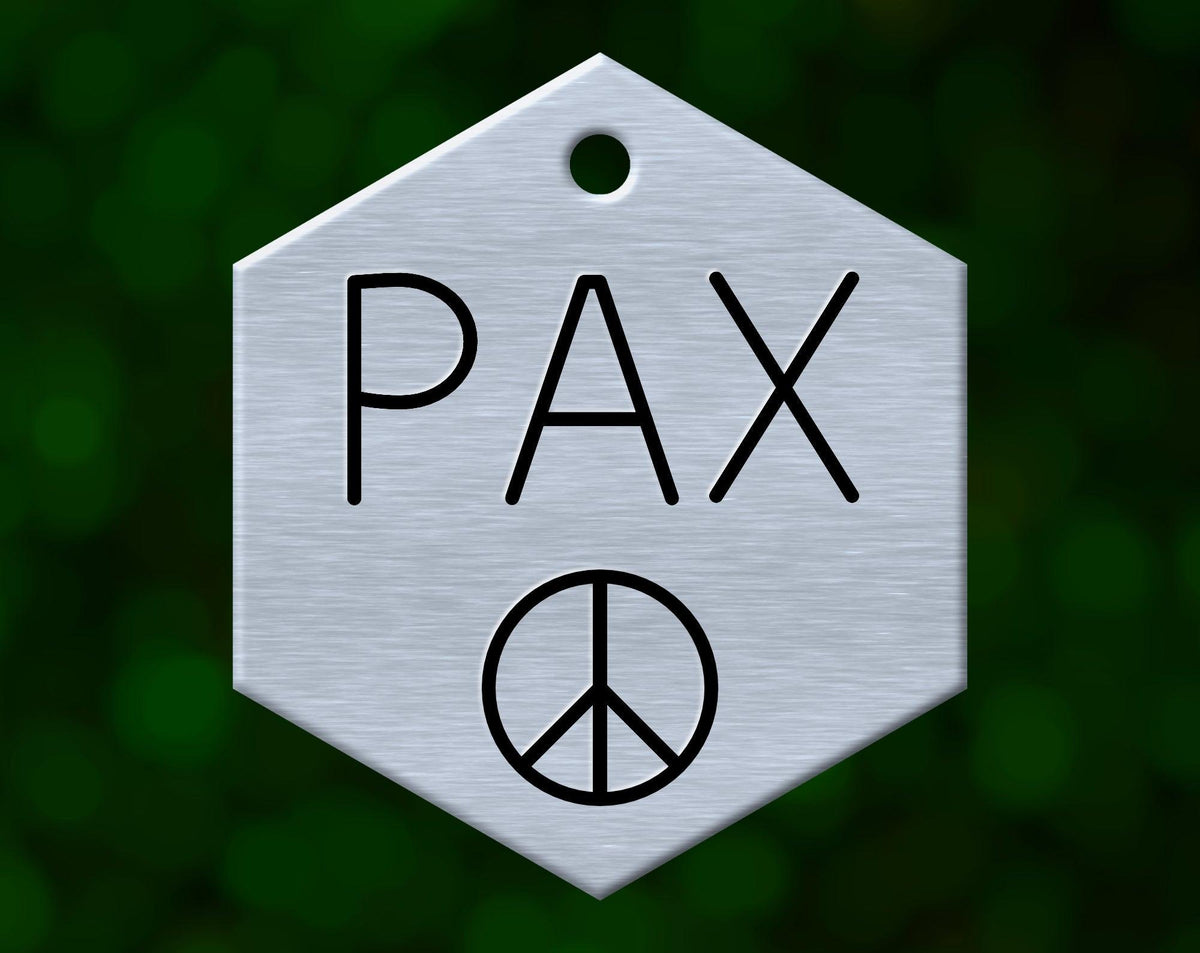 Peace Sign Dog Tag (Hexagon)