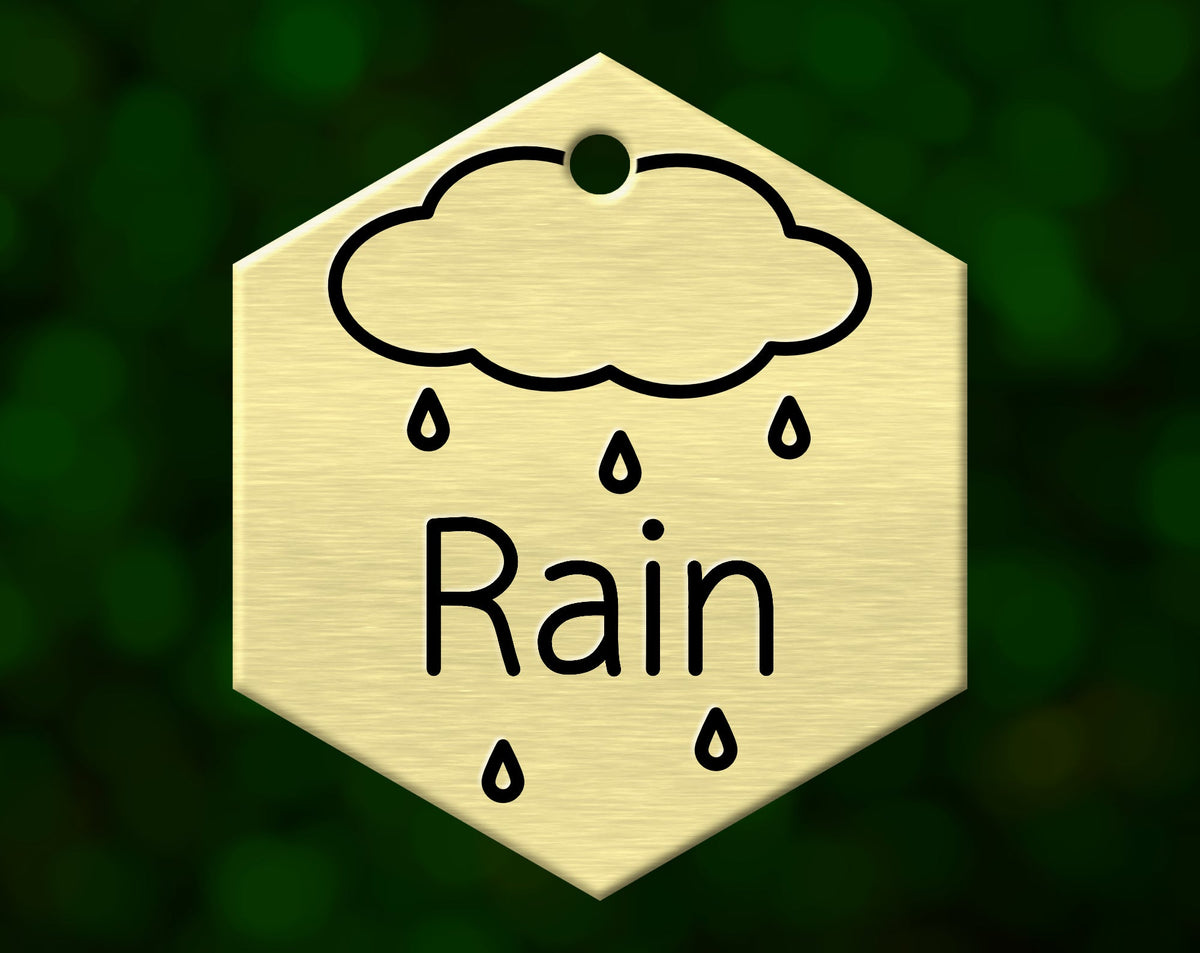 Raindrops Dog Tag (Hexagon)