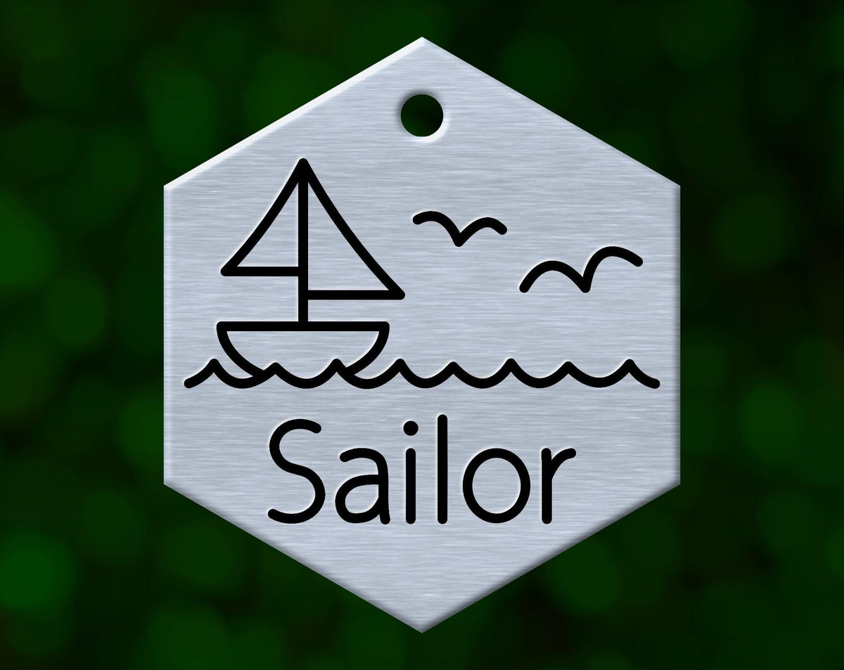 Sailboat Dog Tag (Hexagon)