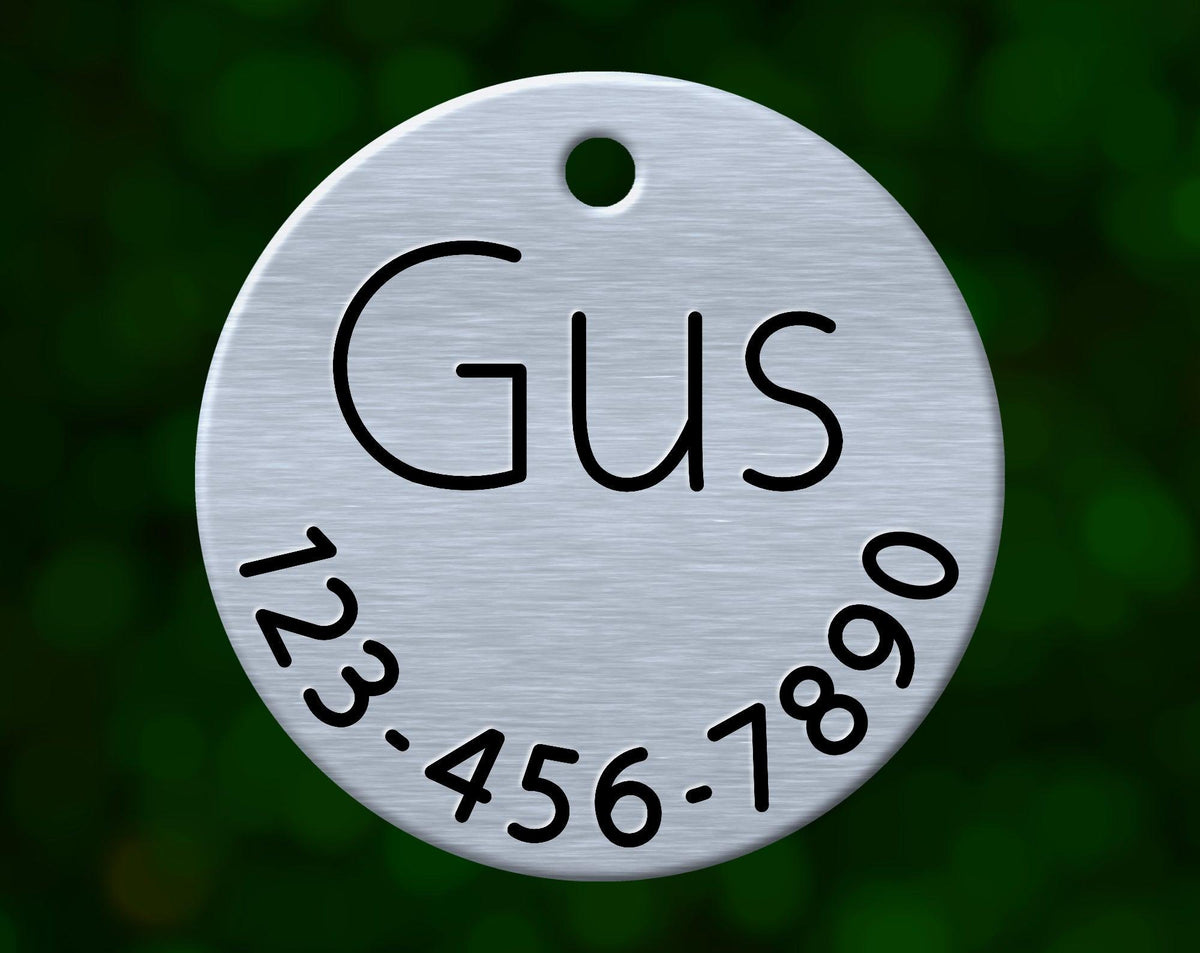 Simple Dog Tag (Round with Phone)