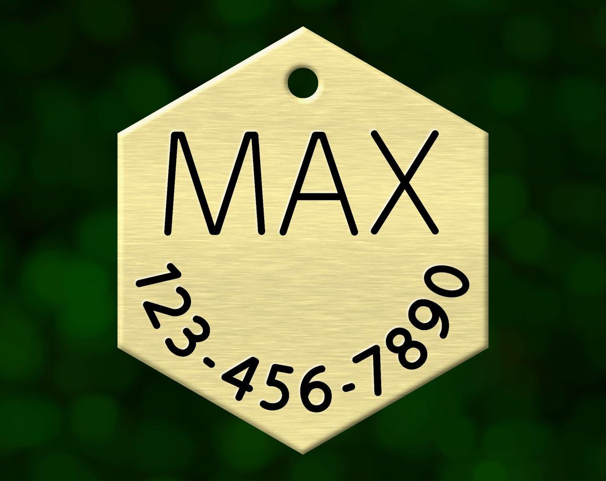 Simple Dog Tag (Hexagon with Phone)