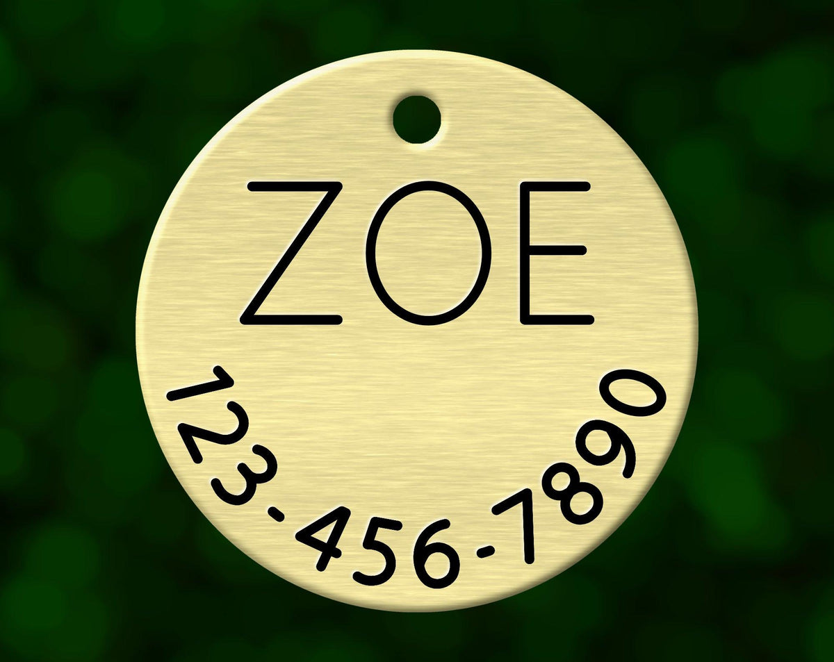 Simple Dog Tag (Round with Phone)