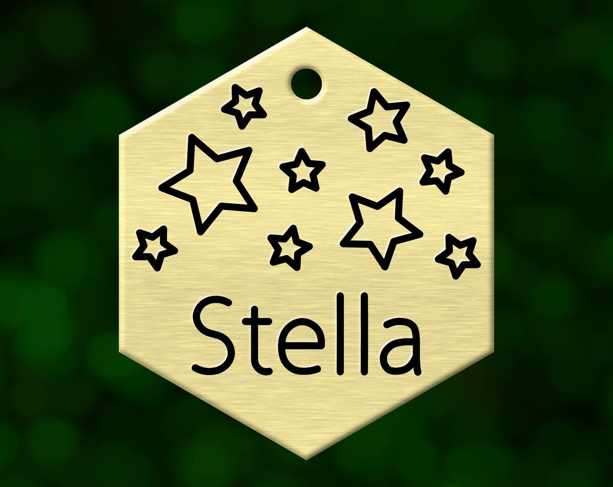 Starry Night Dog Tag (Hexagon)