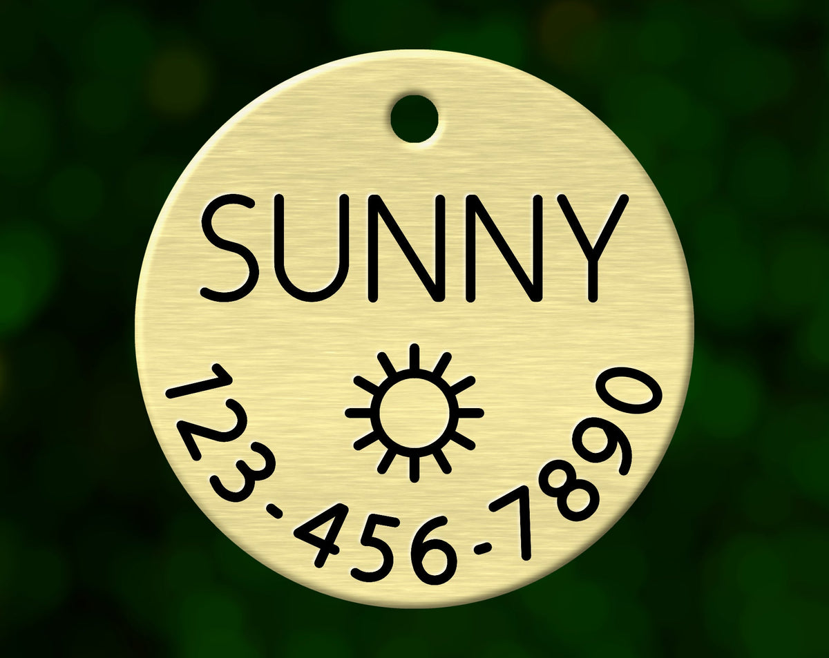 Sun Dog Tag (Round with Phone)