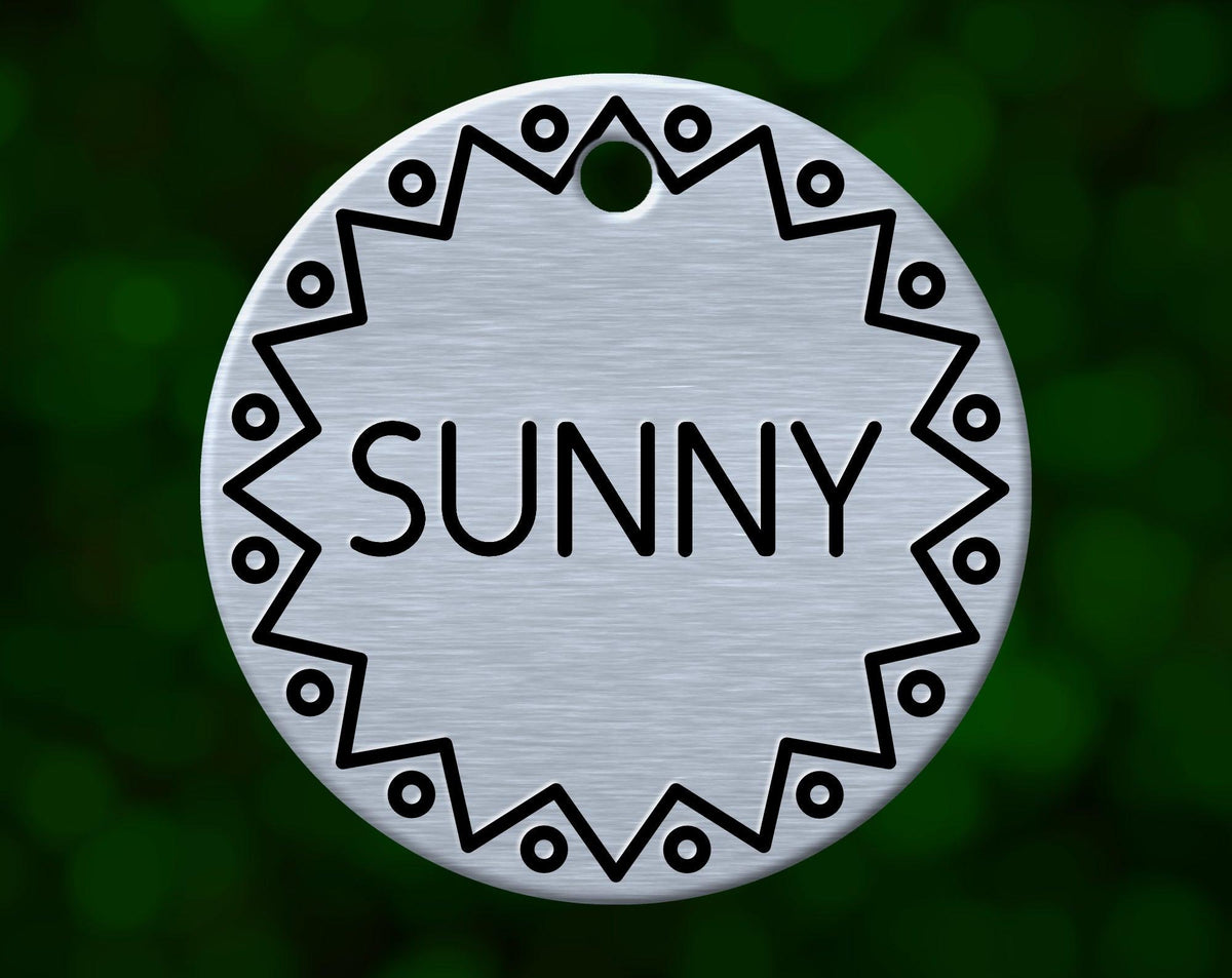 Sunburst Dog Tag (Round)