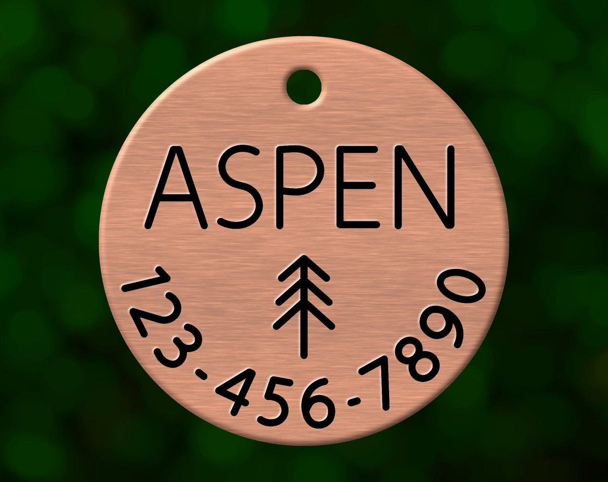 Tree Dog Tag (Round with Phone)