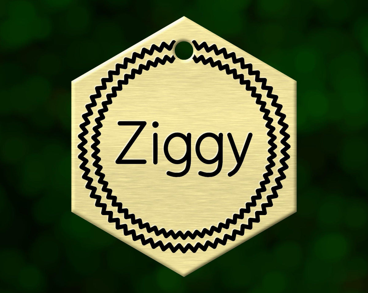 Zigzag Dog Tag (Hexagon)
